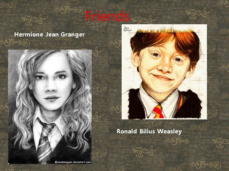 Friends Hermione Jean Granger Ronald Bilius Weasley